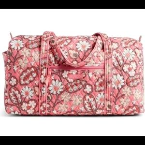 Rare Vera Bradley Iconic Large Travel Duffle Blush Pink Excellent Condition
